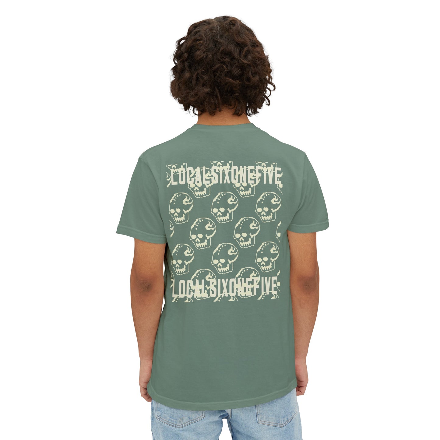 Mori Skull Pattern Unisex Garment-Dyed Pocket T-Shirt