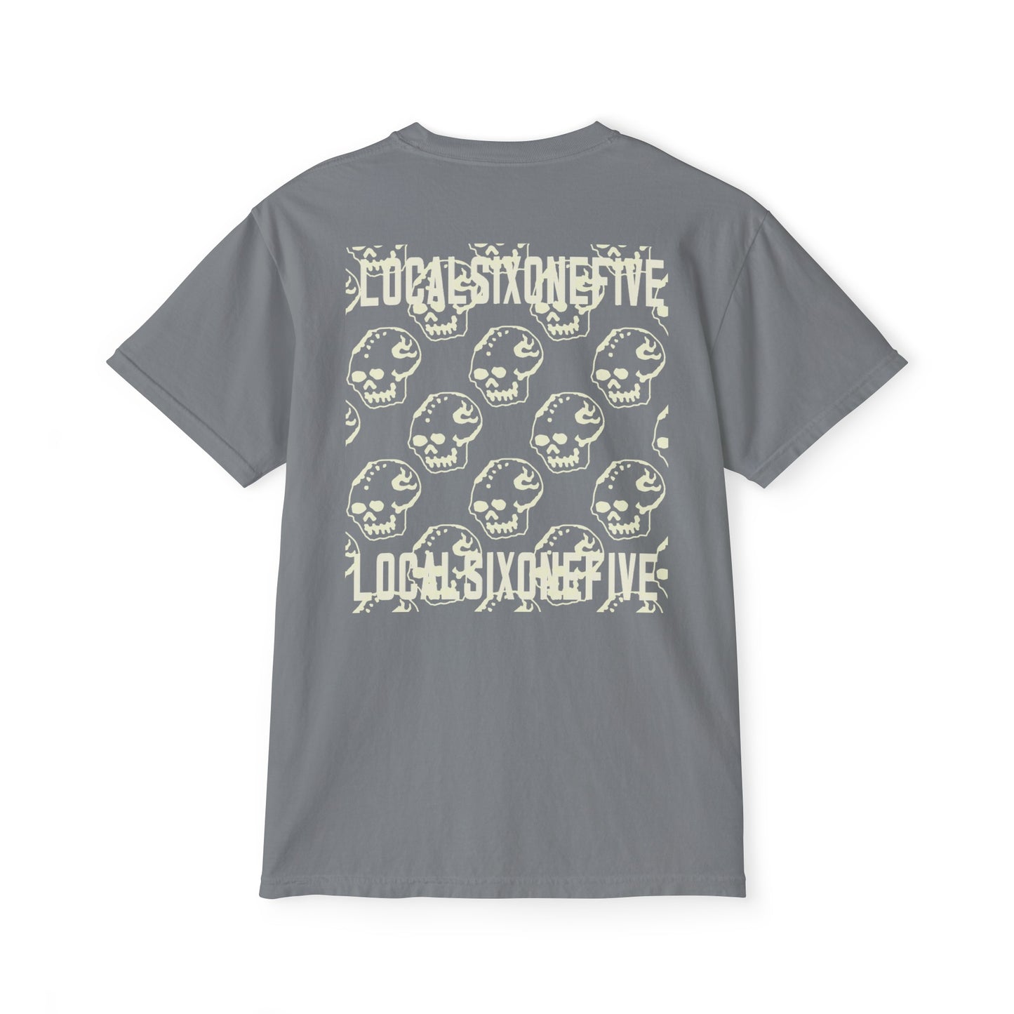 Mori Skull Pattern Unisex Garment-Dyed Pocket T-Shirt