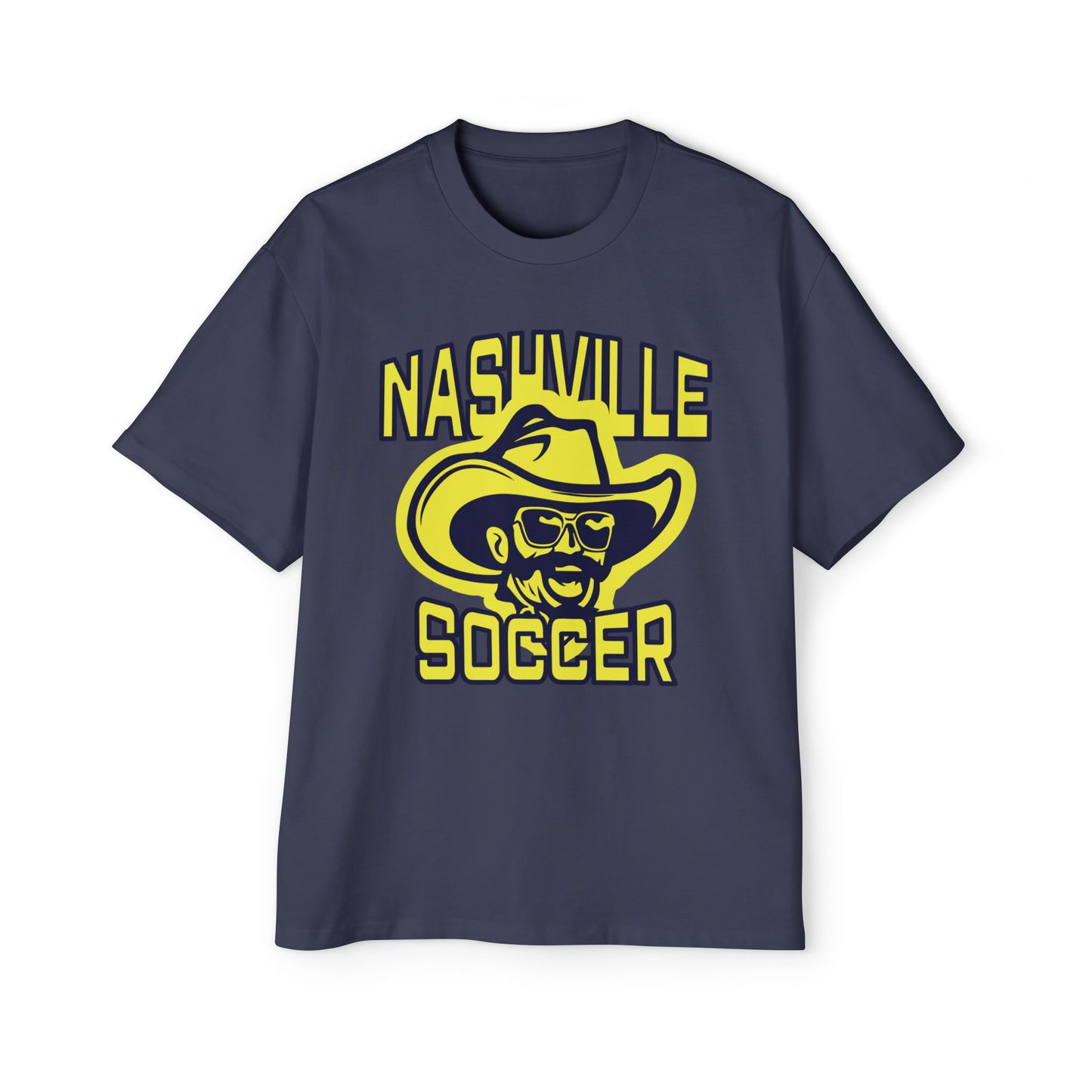 SAM Face_Nashville Soccer warp text Heavy Oversized Tee