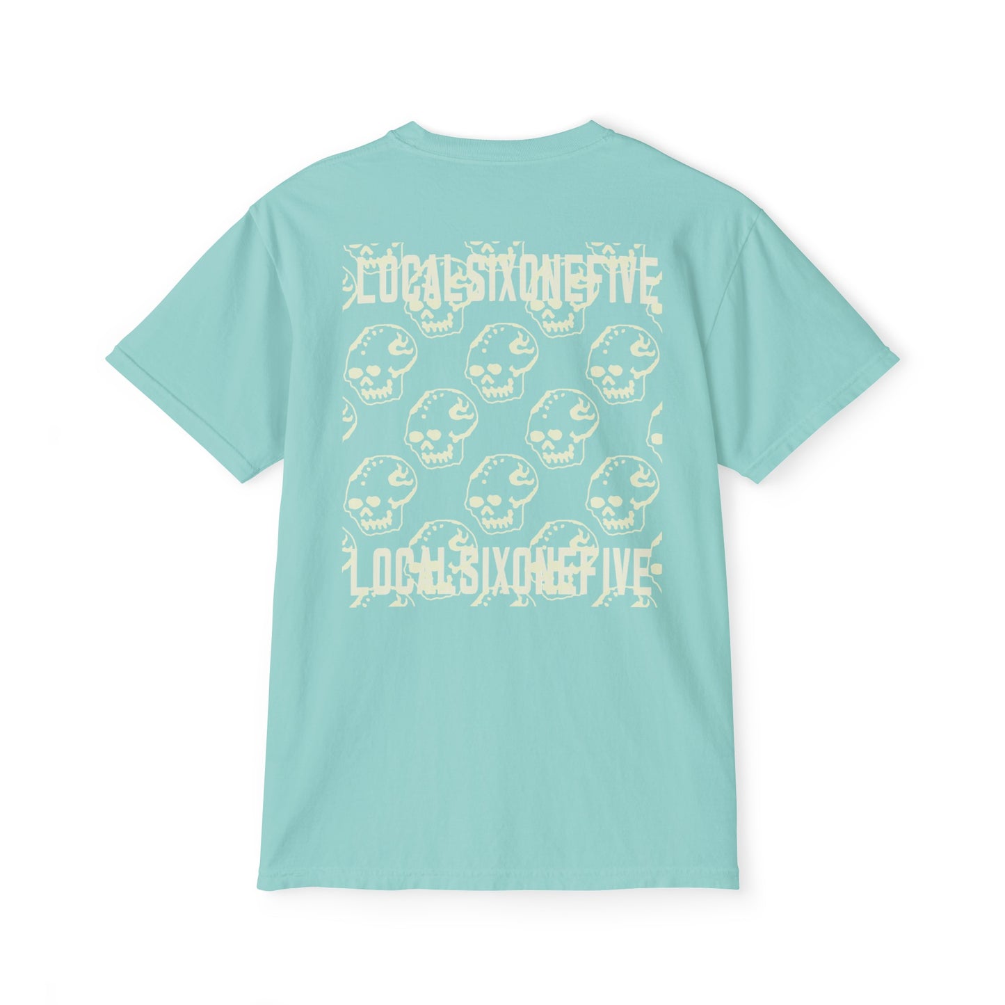 Mori Skull Pattern Unisex Garment-Dyed Pocket T-Shirt