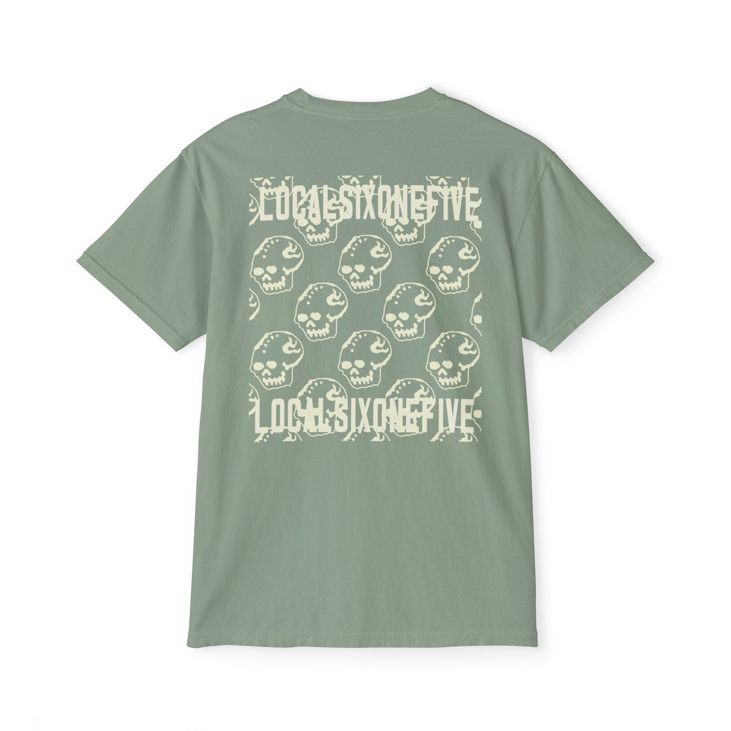 Mori Skull Pattern Unisex Garment-Dyed Pocket T-Shirt