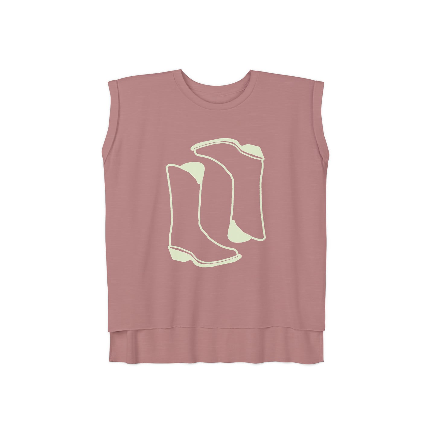 2Boots Women’s Flowy Rolled Cuffs Muscle Tee