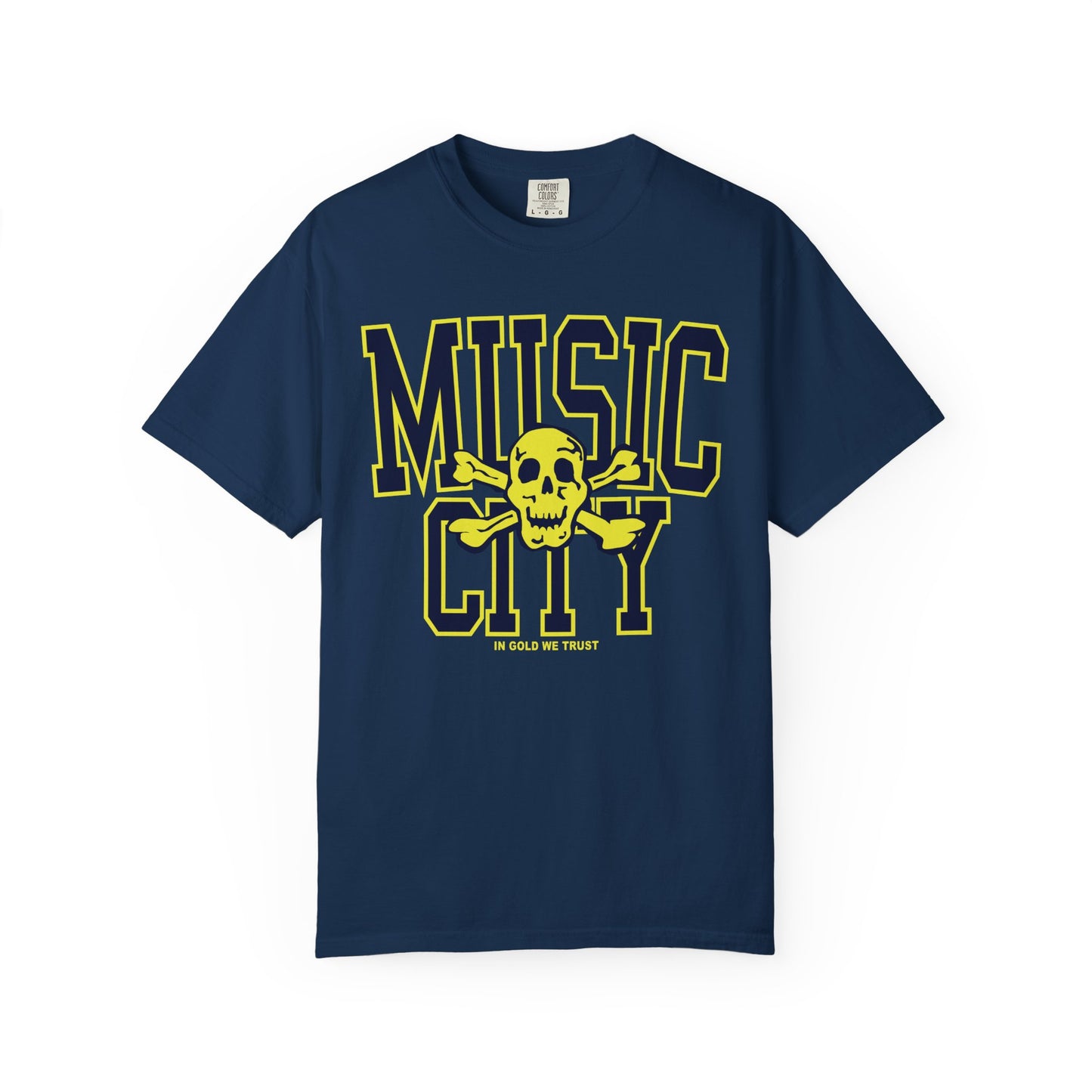 MUSIC CITY tall SKULL Garment-Dyed T-shirt