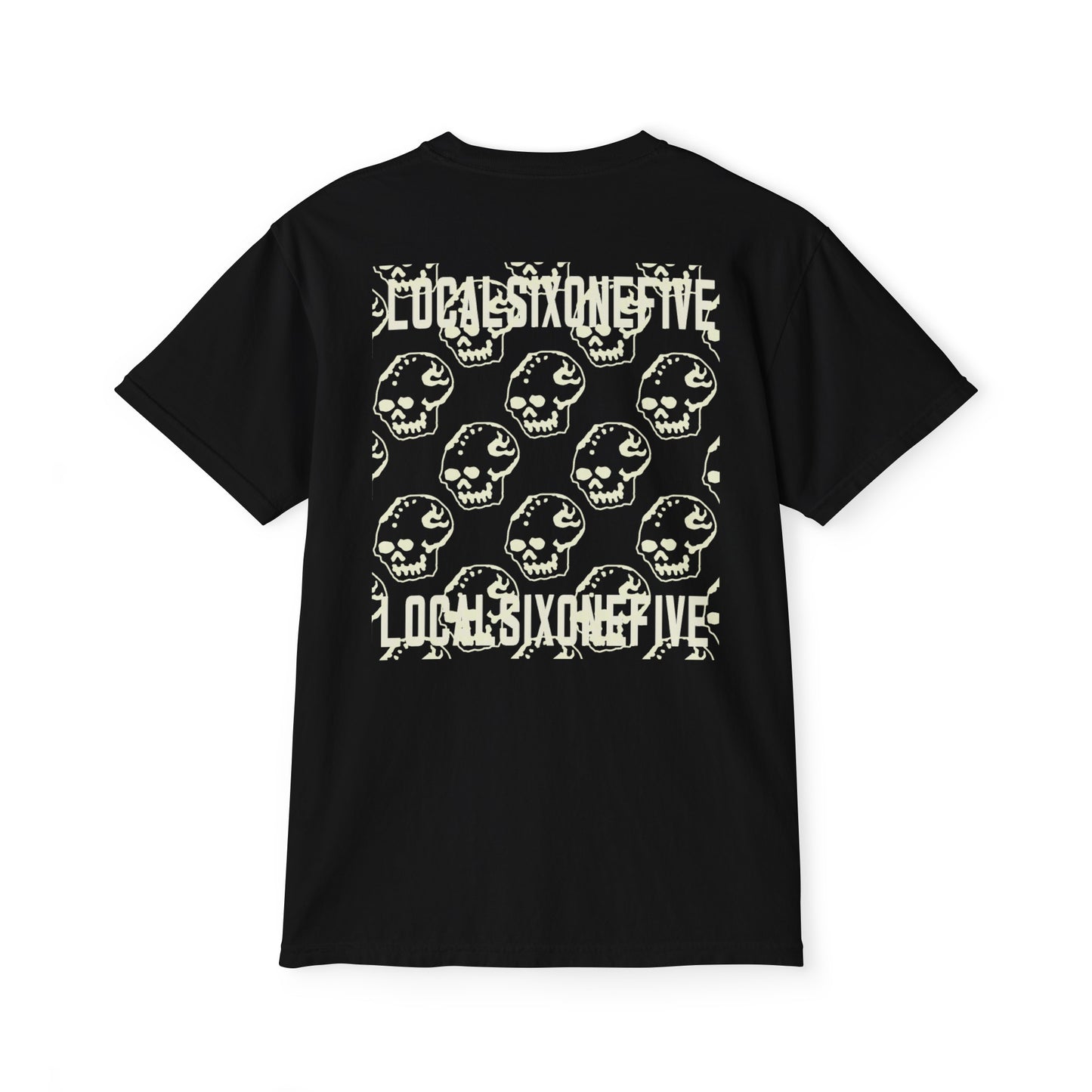 Mori Skull Pattern Unisex Garment-Dyed Pocket T-Shirt