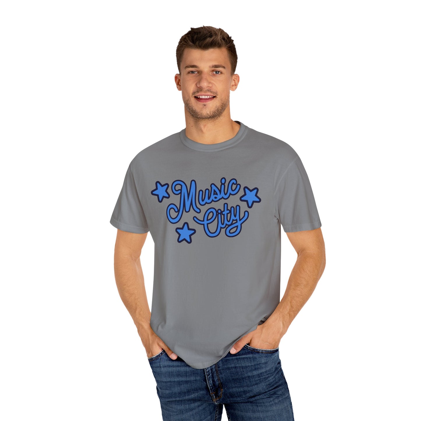 Music City Script Stars Garment-Dyed T-shirt