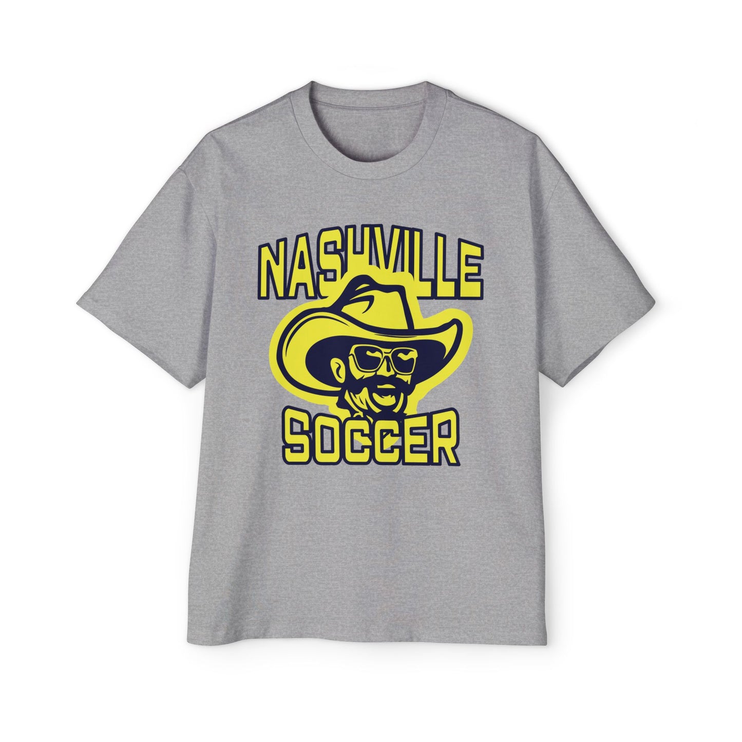 SAM Face_Nashville Soccer warp text Heavy Oversized Tee