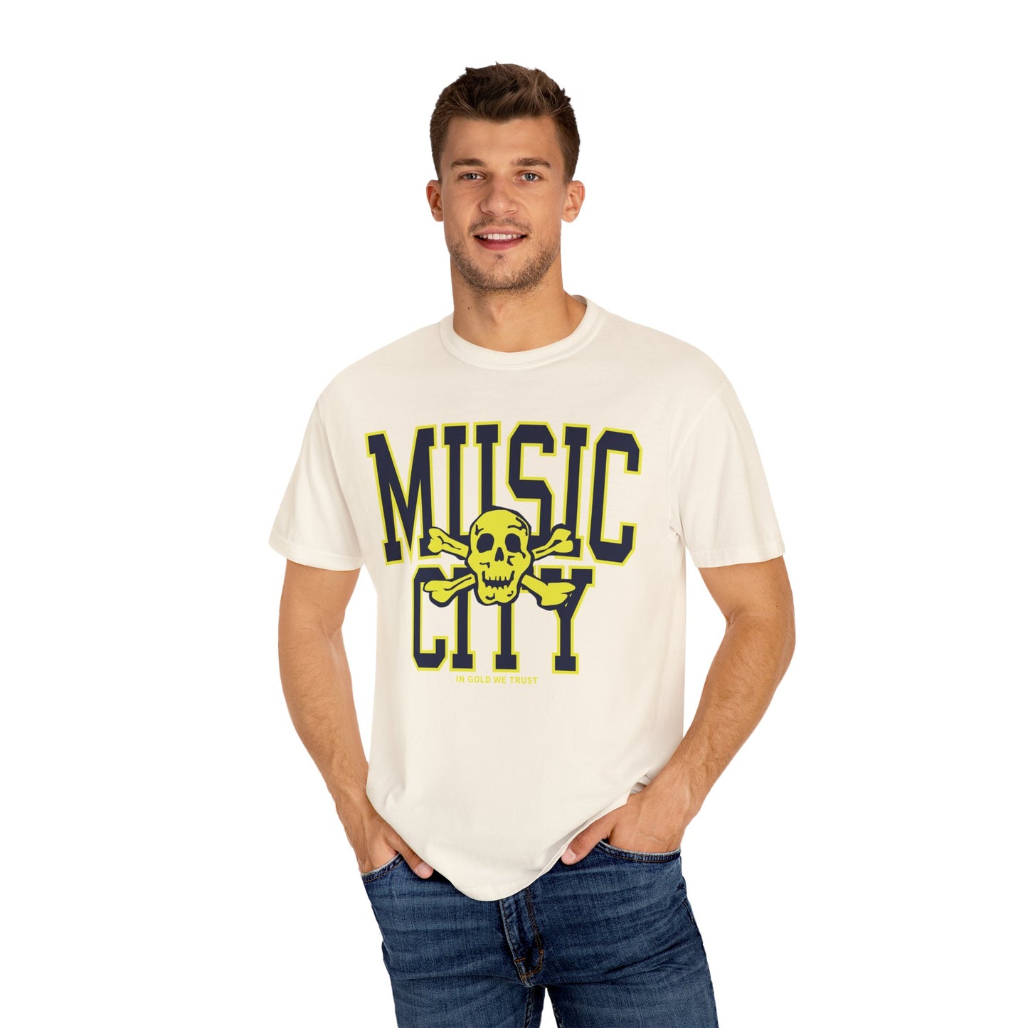 MUSIC CITY tall SKULL Garment-Dyed T-shirt