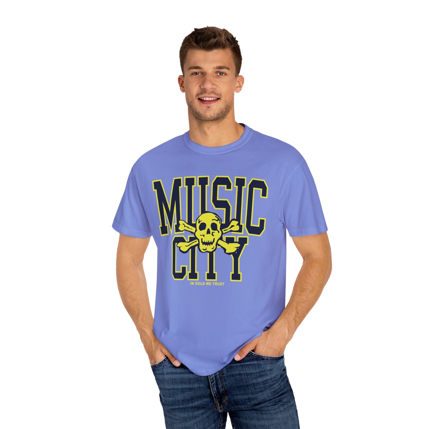 MUSIC CITY tall SKULL Garment-Dyed T-shirt