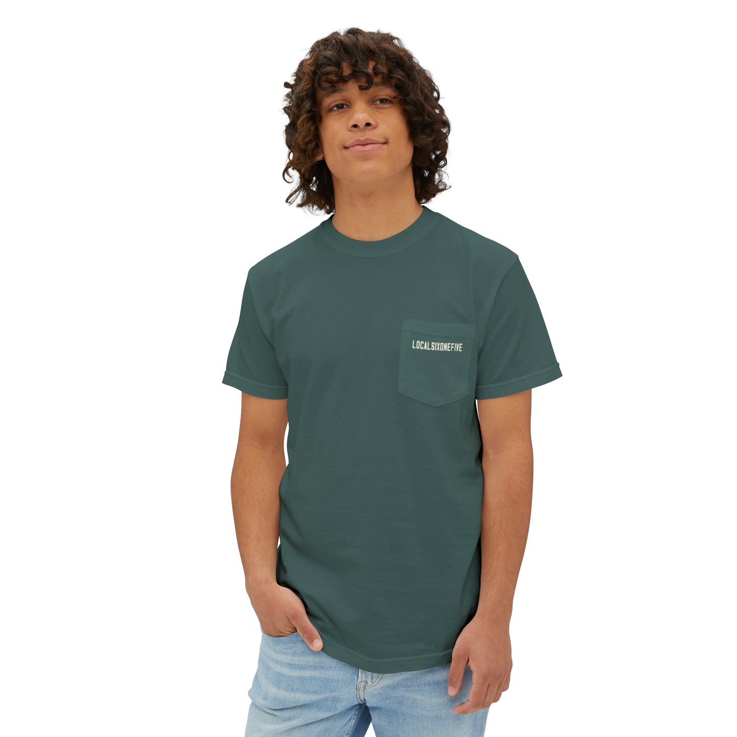 Mori Skull Pattern Unisex Garment-Dyed Pocket T-Shirt