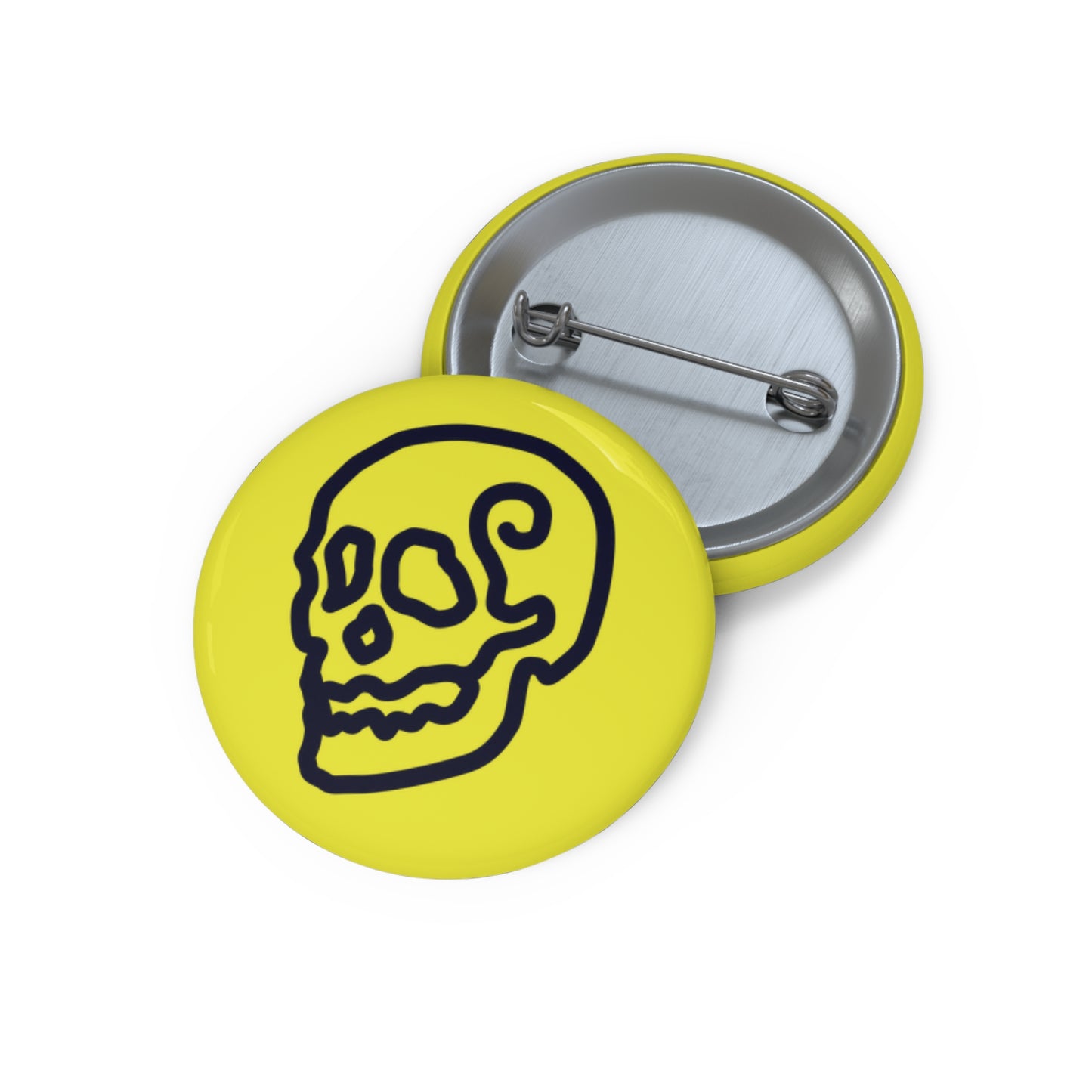 Line Skull Custom Pin Buttons