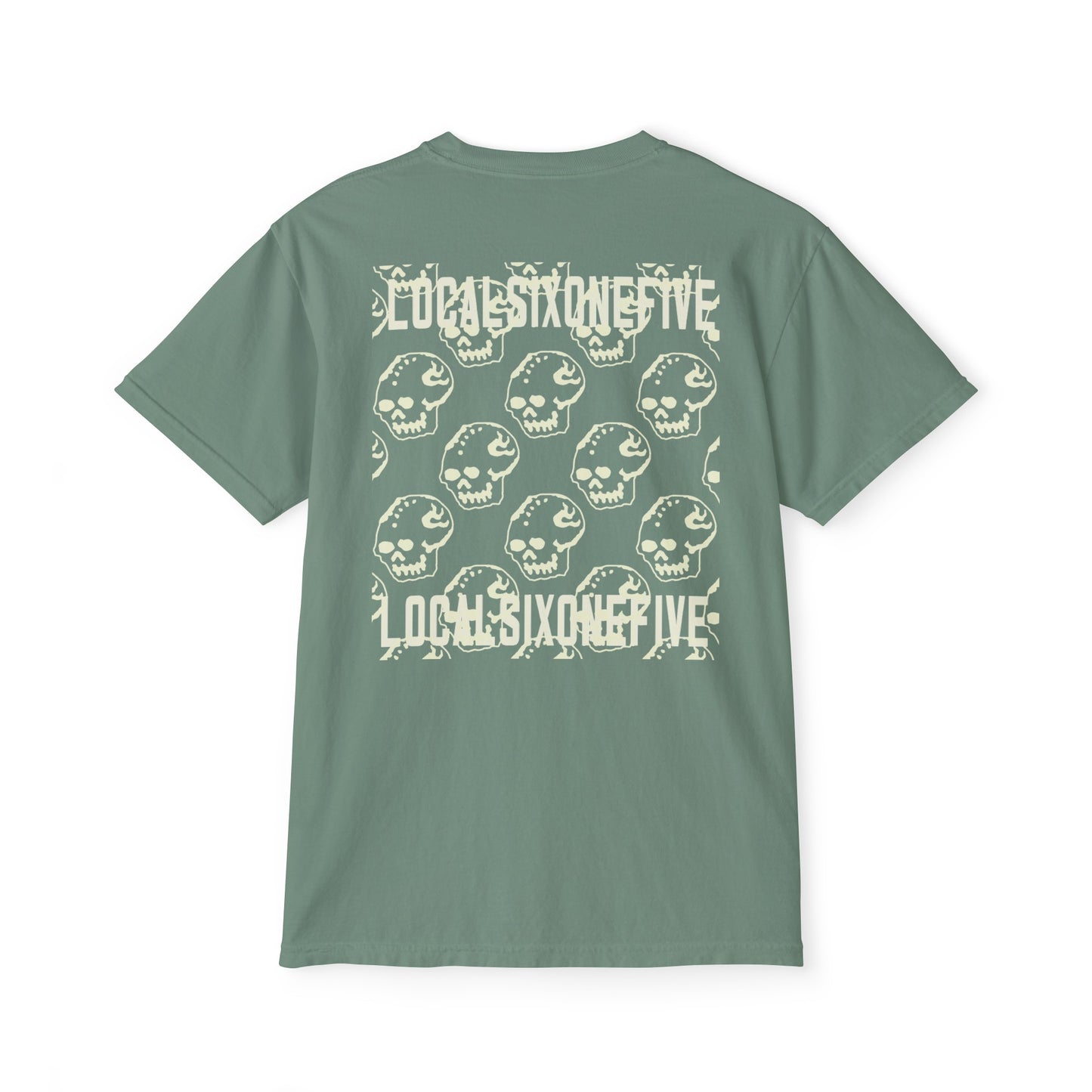 Mori Skull Pattern Unisex Garment-Dyed Pocket T-Shirt