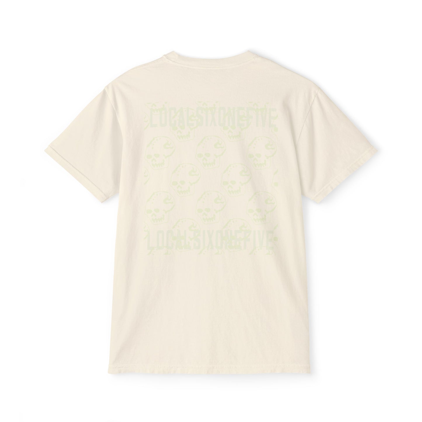 Mori Skull Pattern Unisex Garment-Dyed Pocket T-Shirt