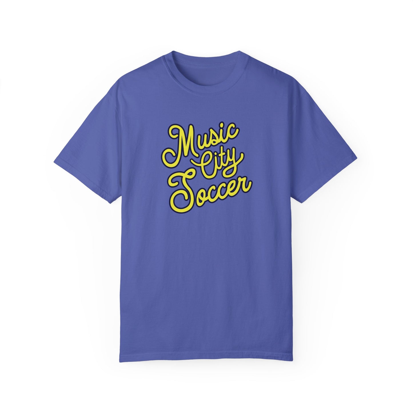 Music City Soccer Script Garment-Dyed T-shirt