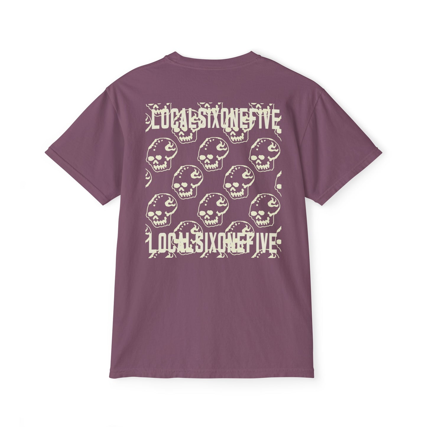 Mori Skull Pattern Unisex Garment-Dyed Pocket T-Shirt