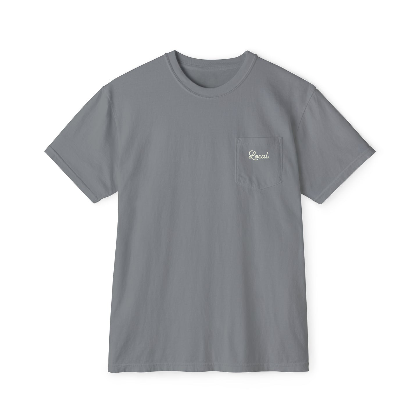 Local Script Unisex Garment-Dyed Pocket T-Shirt