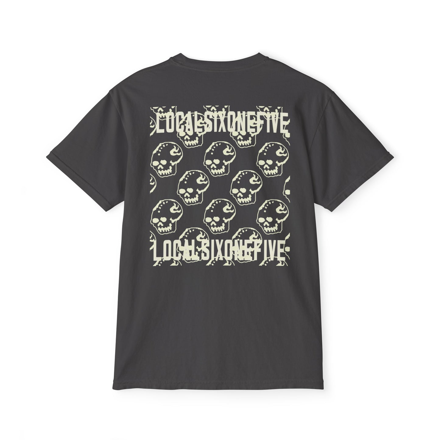 Mori Skull Pattern Unisex Garment-Dyed Pocket T-Shirt