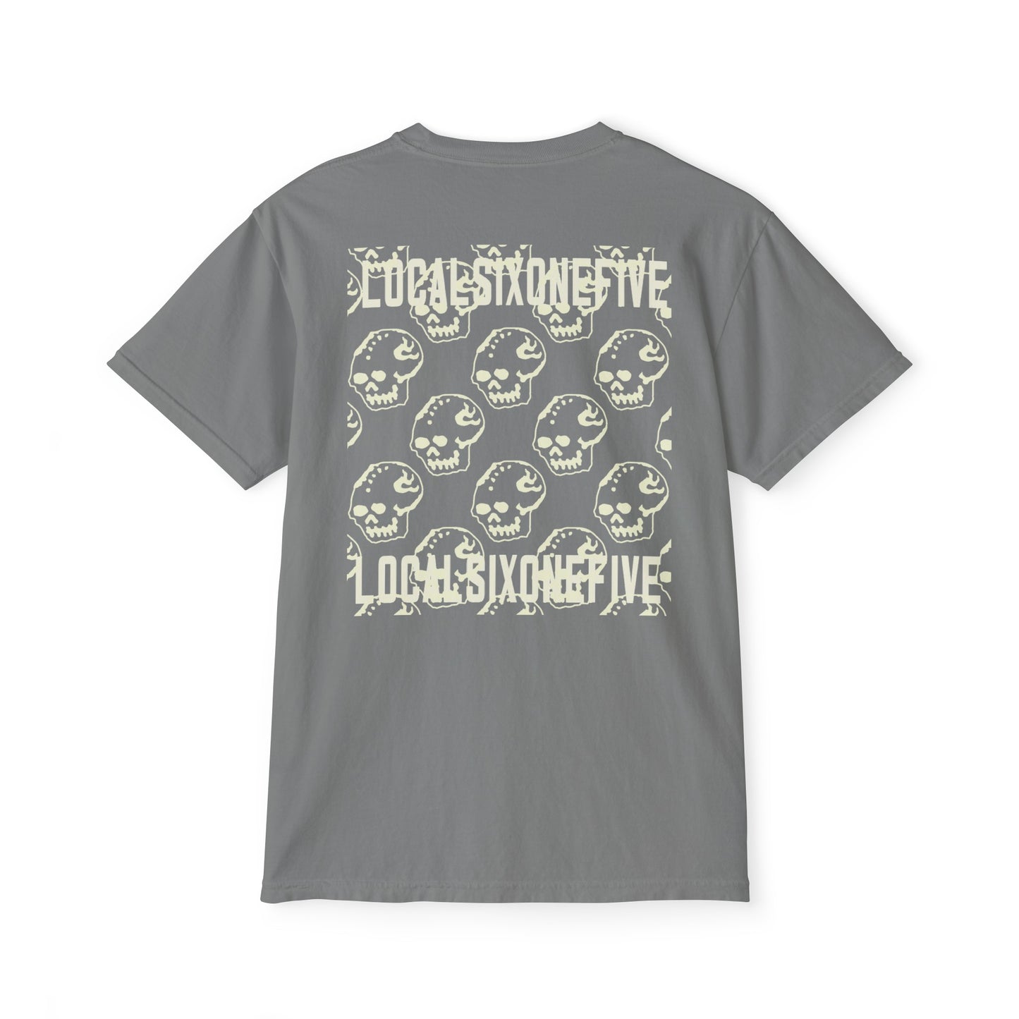 Mori Skull Pattern Unisex Garment-Dyed Pocket T-Shirt