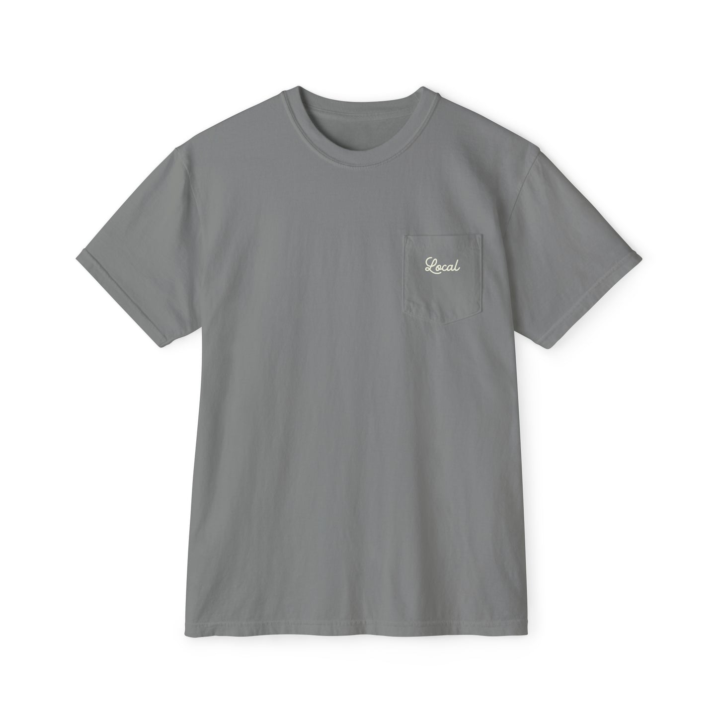 Local Script Unisex Garment-Dyed Pocket T-Shirt