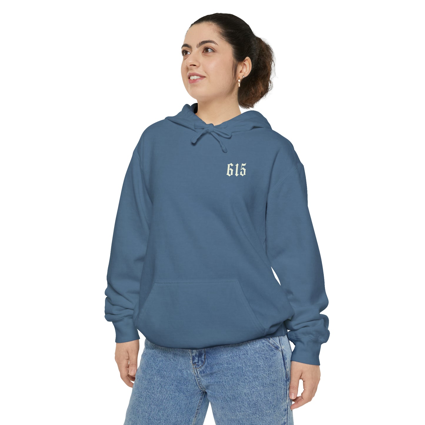 615 City Skull Unisex Garment-Dyed Hoodie