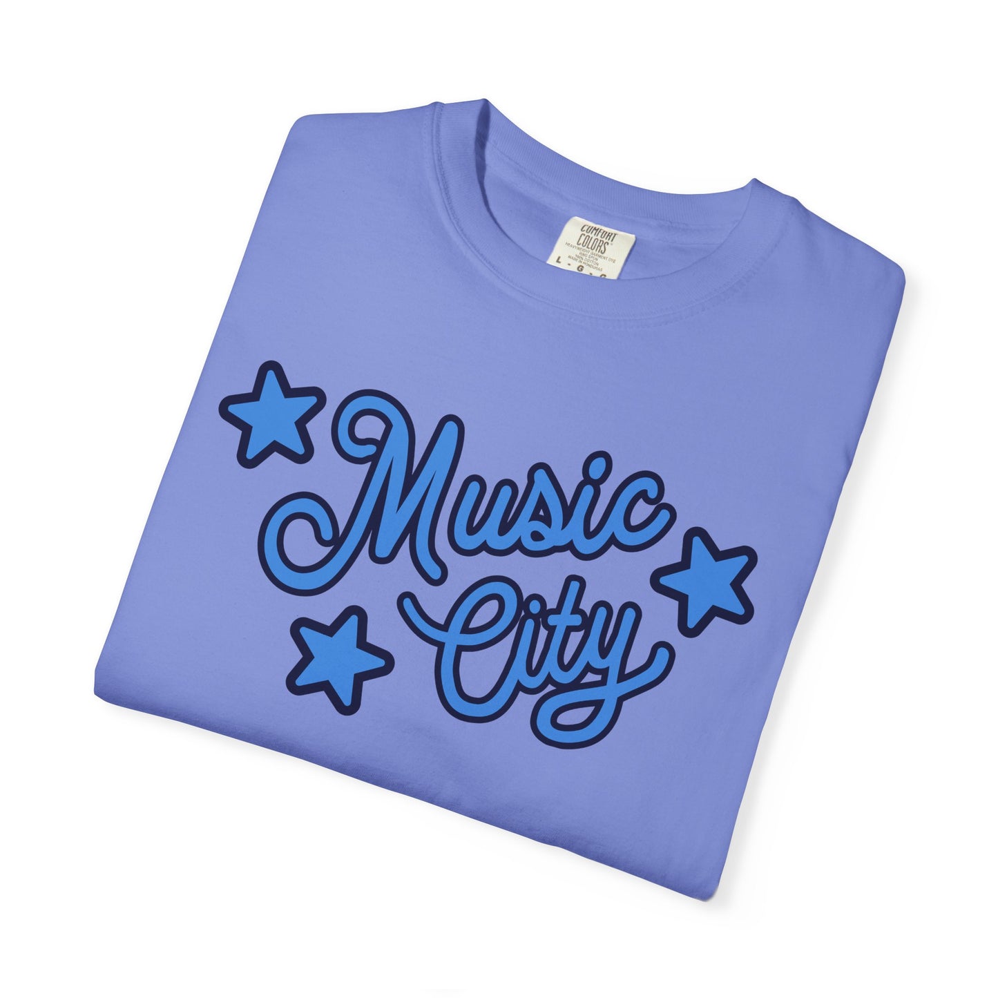 Music City Script Stars Unisex Garment-Dyed T-shirt