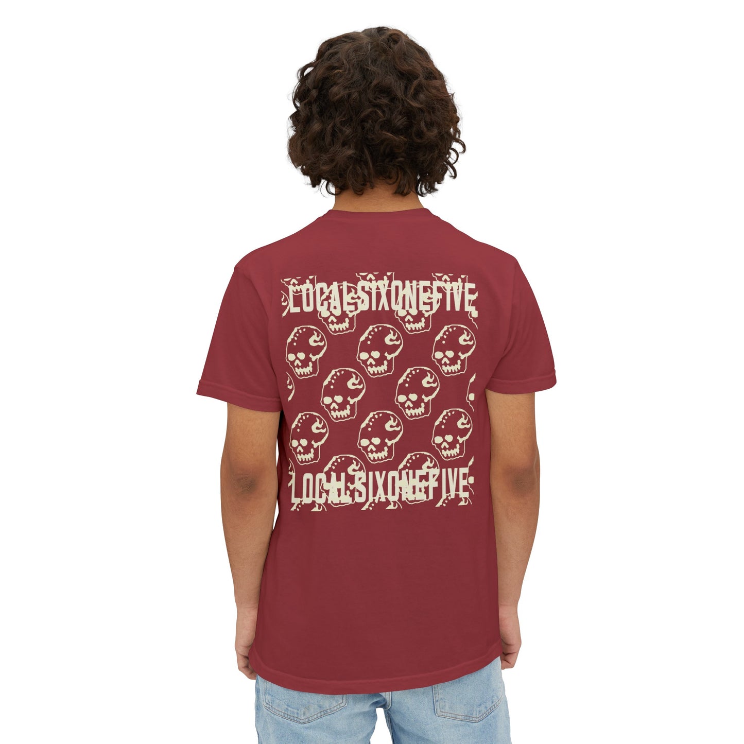 Mori Skull Pattern Unisex Garment-Dyed Pocket T-Shirt