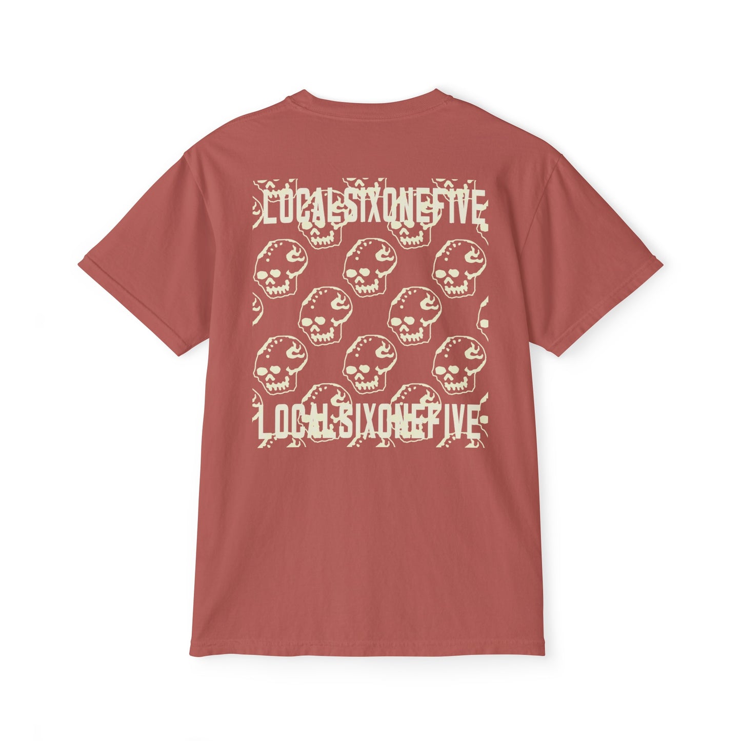Mori Skull Pattern Unisex Garment-Dyed Pocket T-Shirt