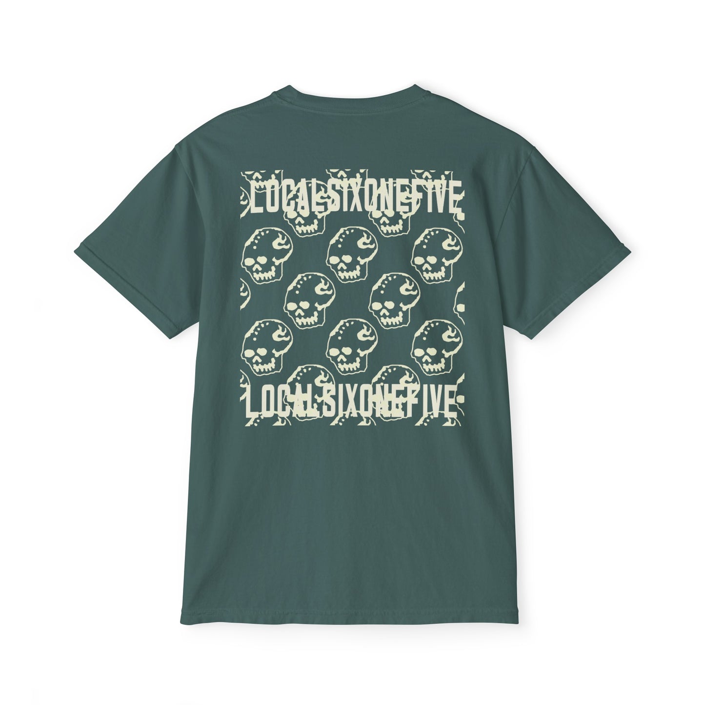 Mori Skull Pattern Unisex Garment-Dyed Pocket T-Shirt