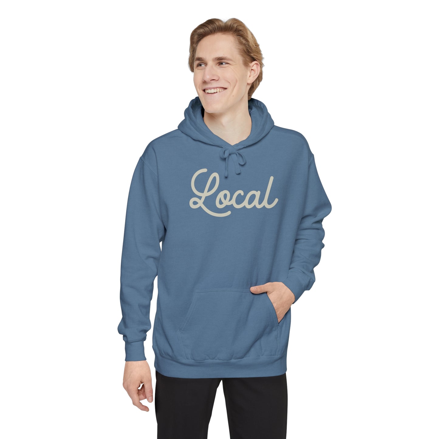 Local Script Garment-Dyed Hoodie