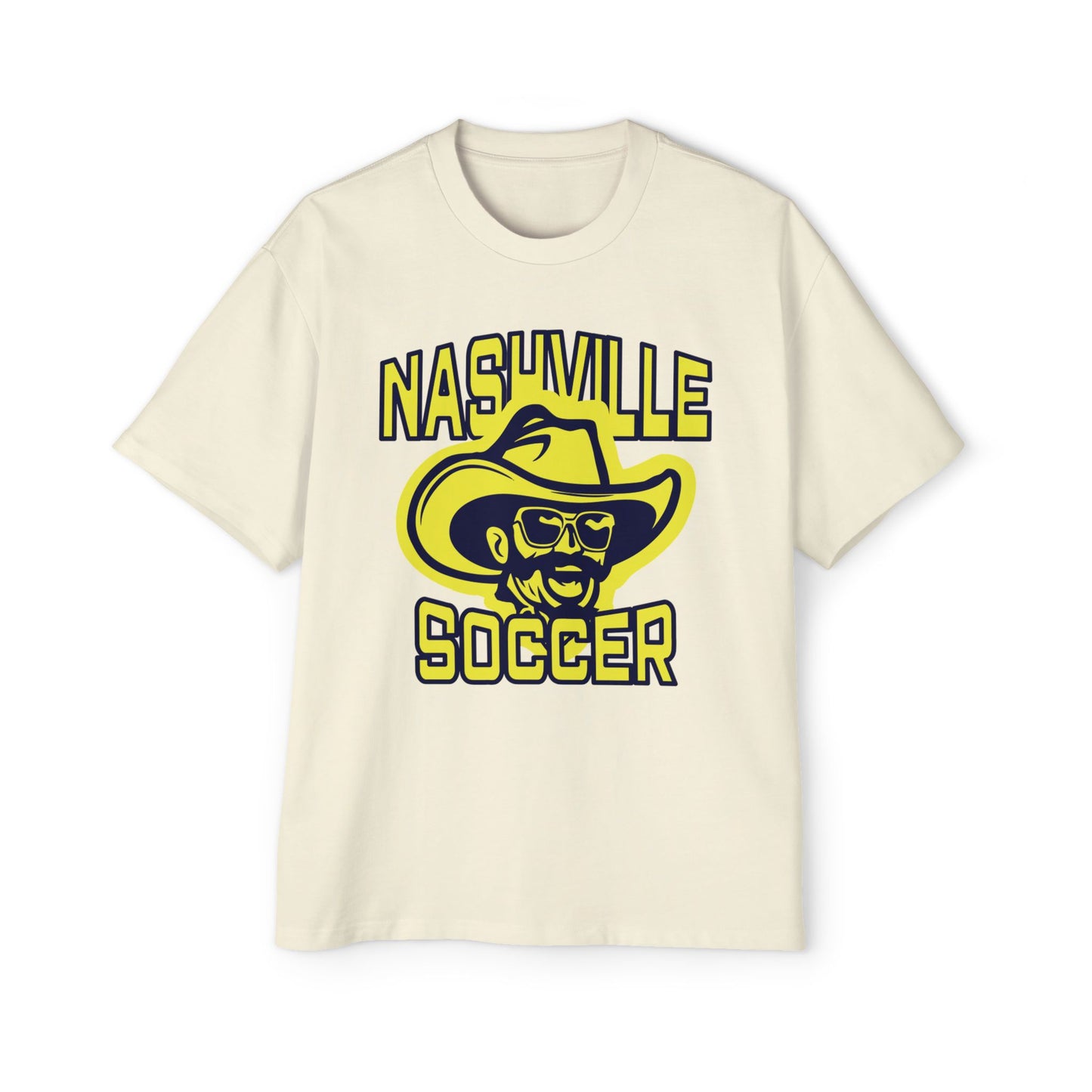 SAM Face_Nashville Soccer warp text Heavy Oversized Tee