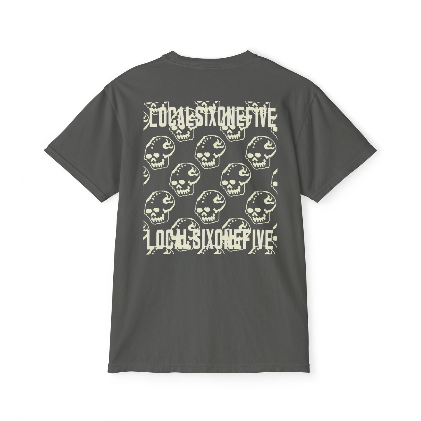 Mori Skull Pattern Unisex Garment-Dyed Pocket T-Shirt
