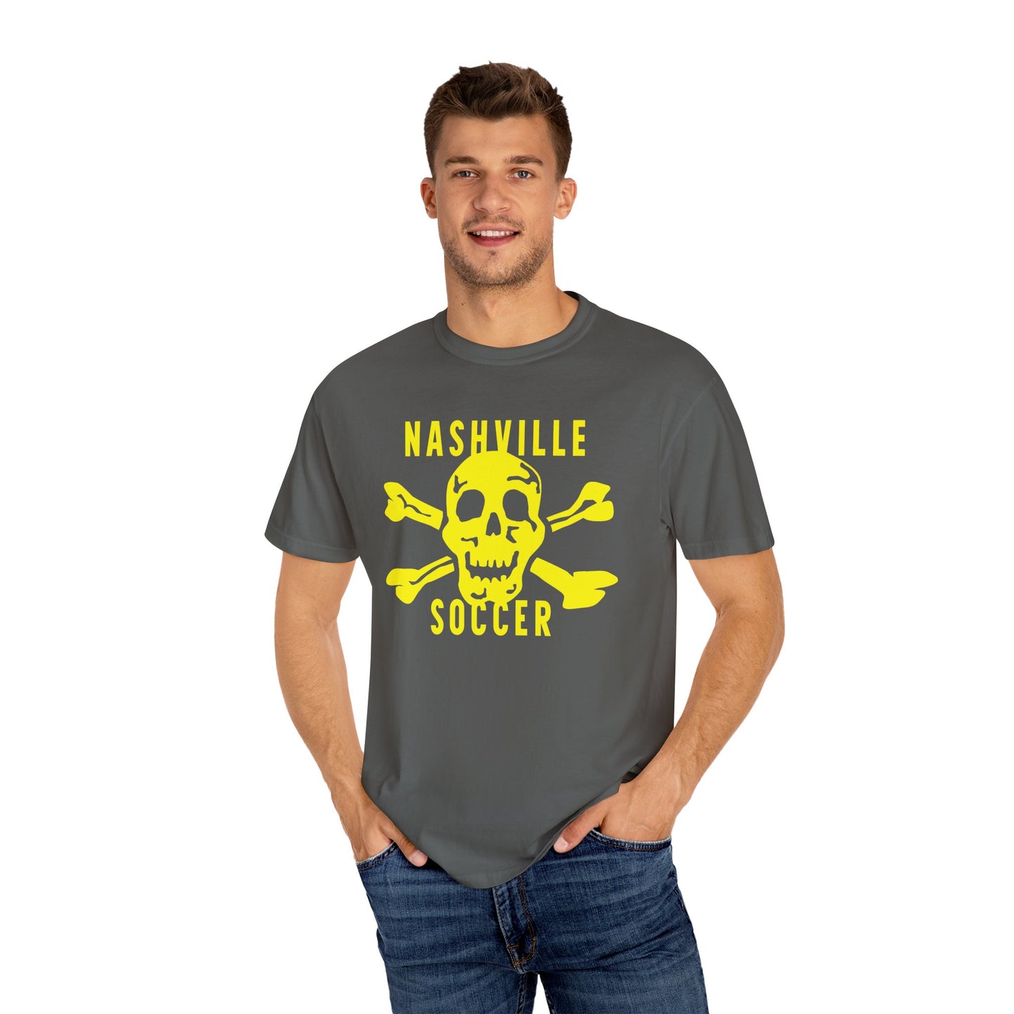 Nashville Soccer SkullXBones Garment-Dyed T-shirt