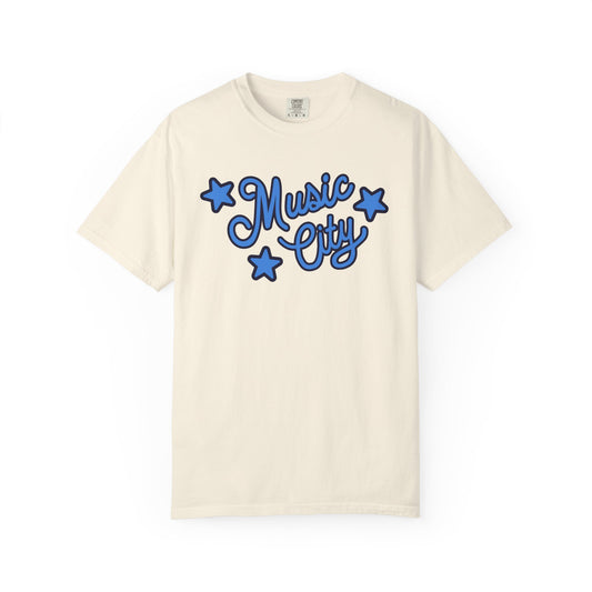 Music City Script Stars Unisex Garment-Dyed T-shirt