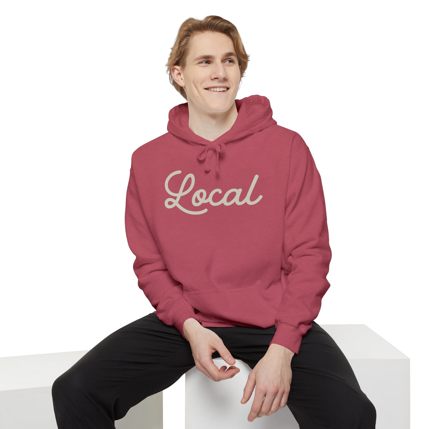 Local Script Garment-Dyed Hoodie