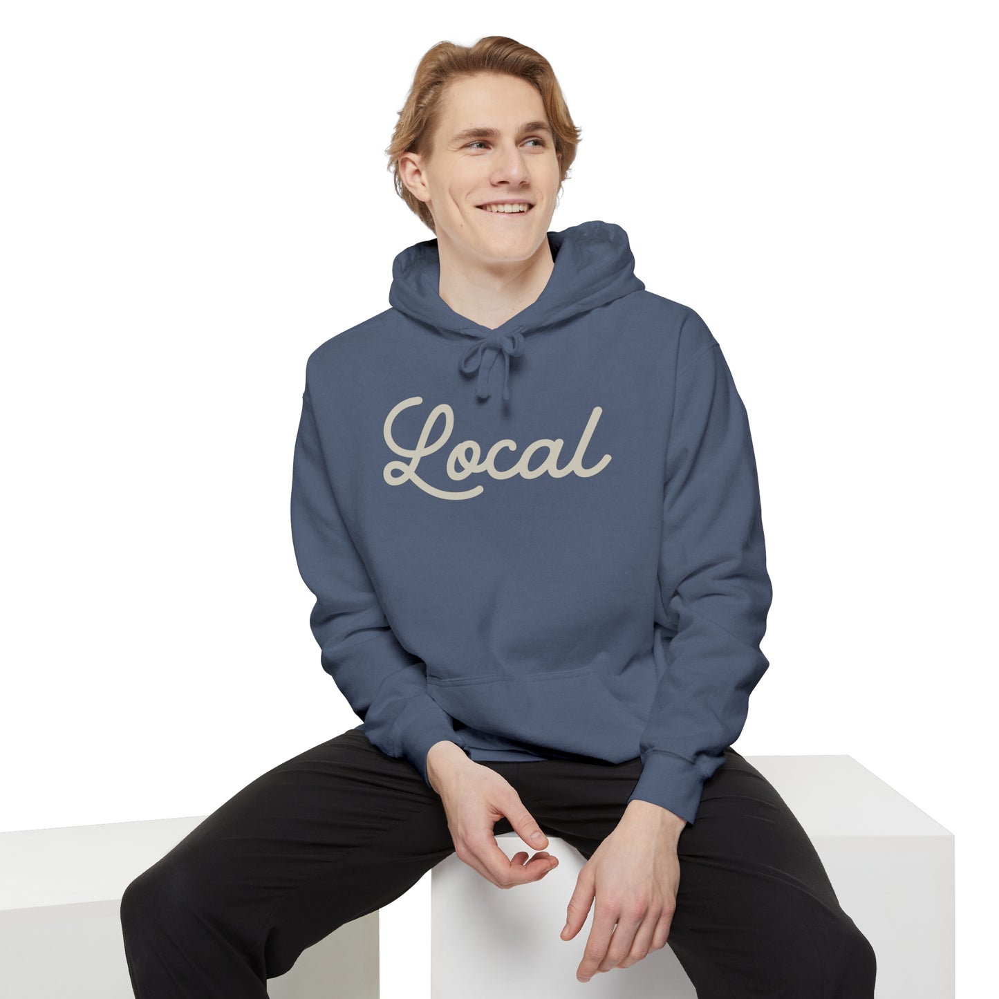Local Script Garment-Dyed Hoodie