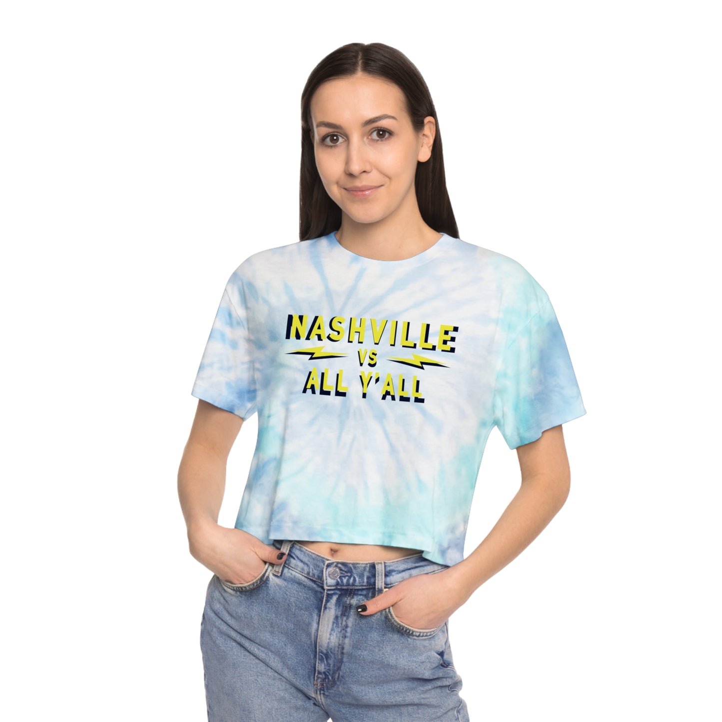Nash VS powder blue Women's Tie-Dye Crop Tee