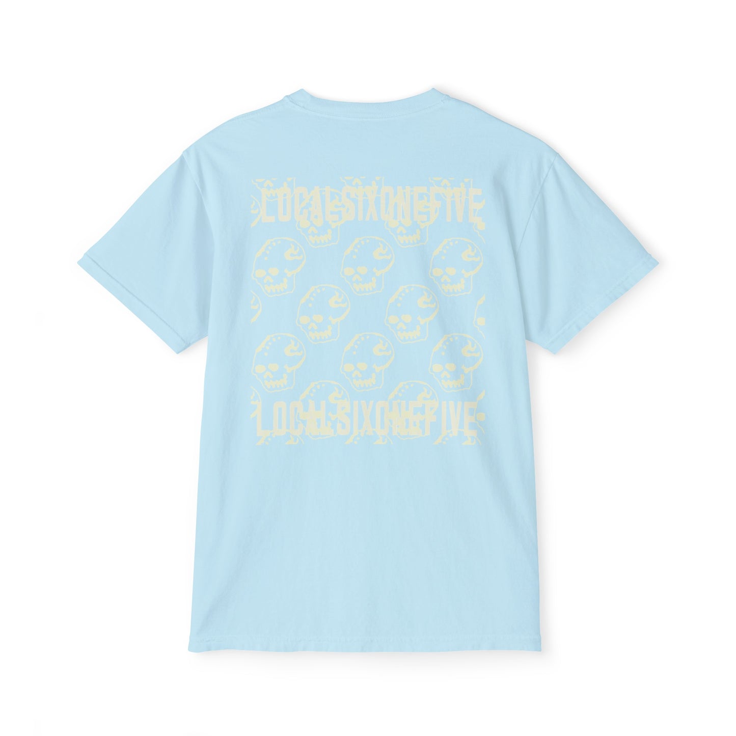 Mori Skull Pattern Unisex Garment-Dyed Pocket T-Shirt