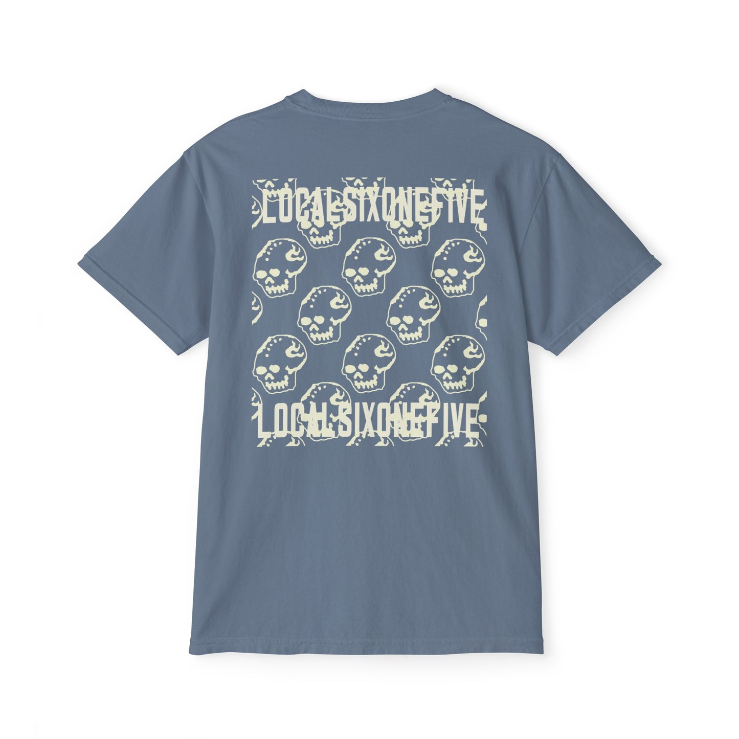 Mori Skull Pattern Unisex Garment-Dyed Pocket T-Shirt