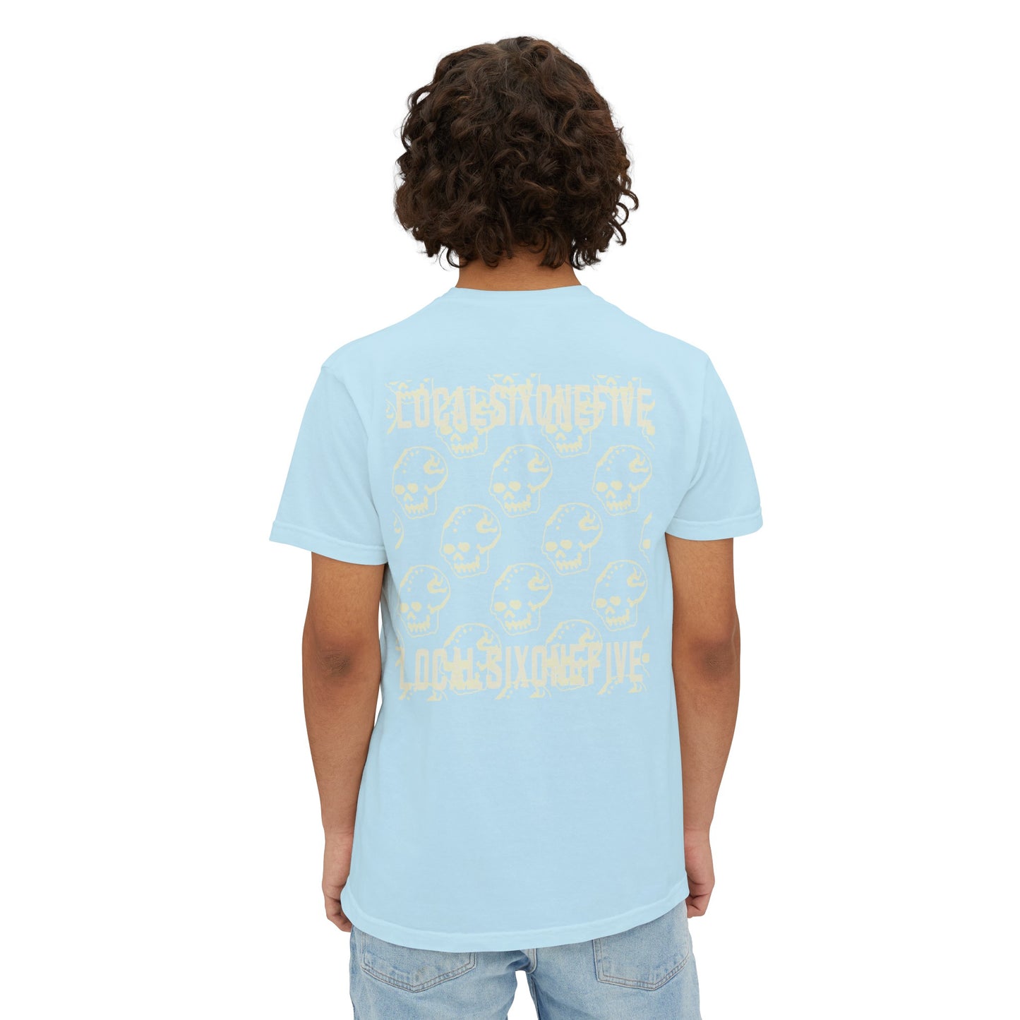 Mori Skull Pattern Unisex Garment-Dyed Pocket T-Shirt
