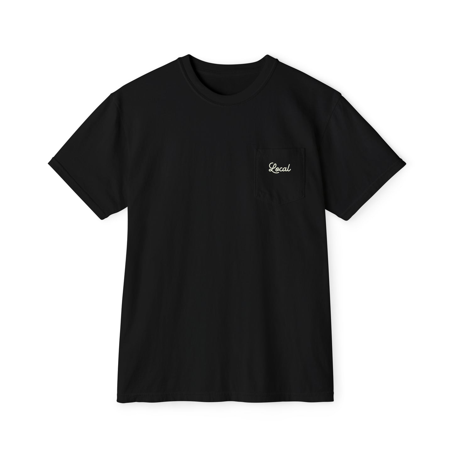 Local Script Unisex Garment-Dyed Pocket T-Shirt