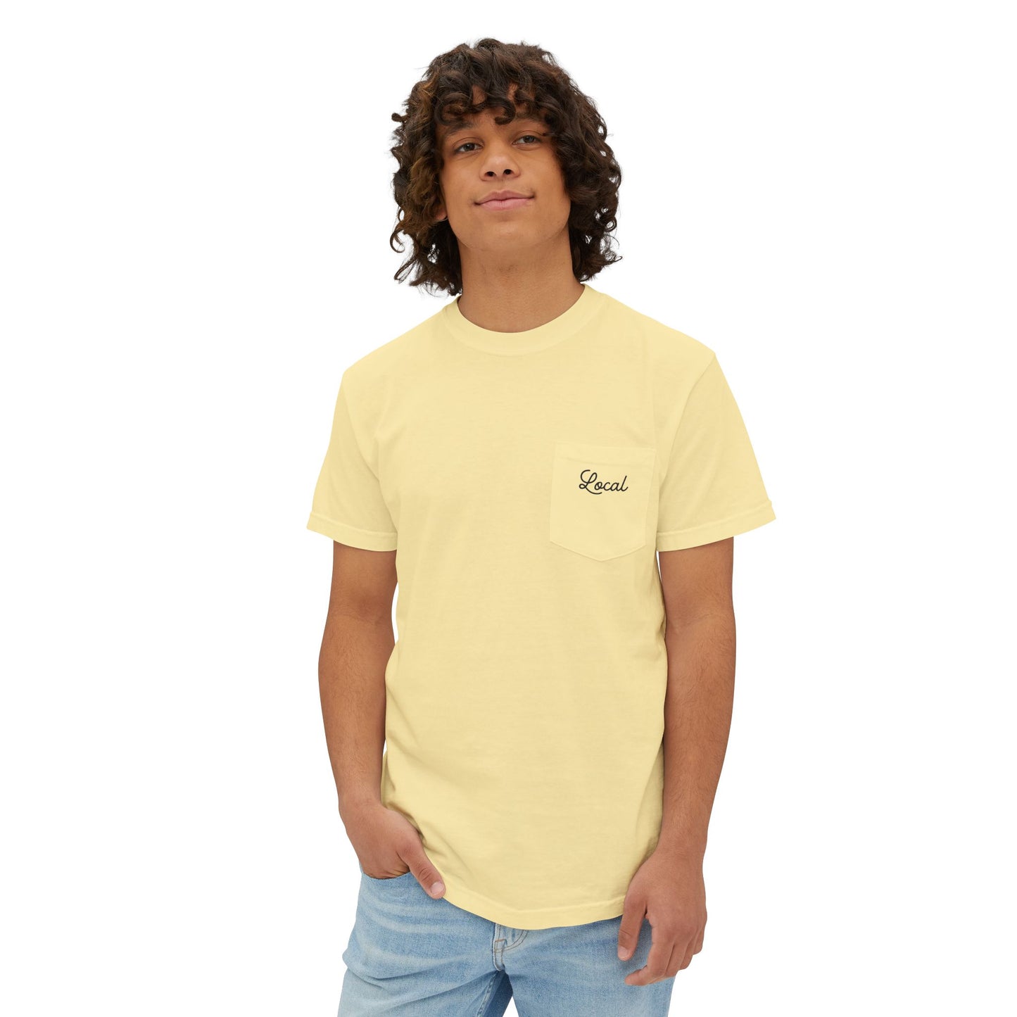 Local Skull Graphic Unisex Garment-Dyed Pocket T-Shirt
