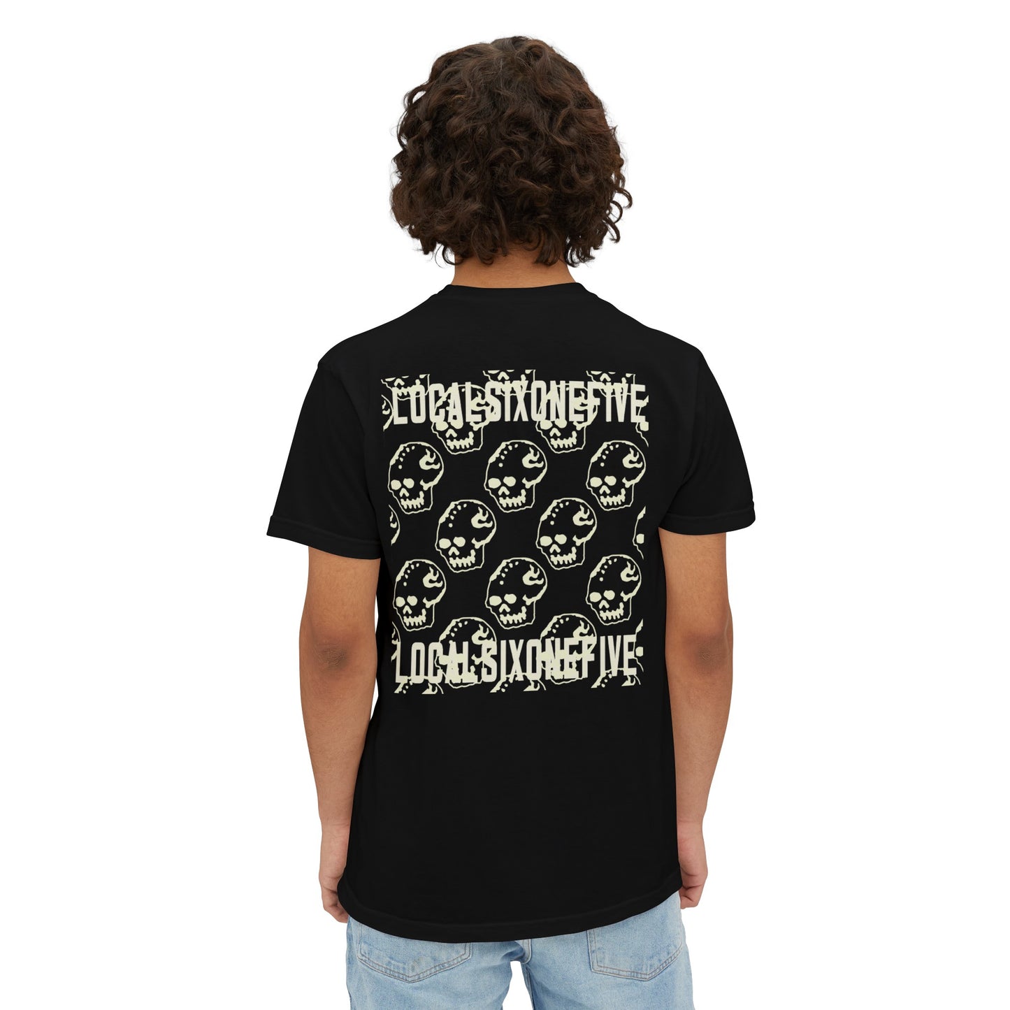 Mori Skull Pattern Unisex Garment-Dyed Pocket T-Shirt