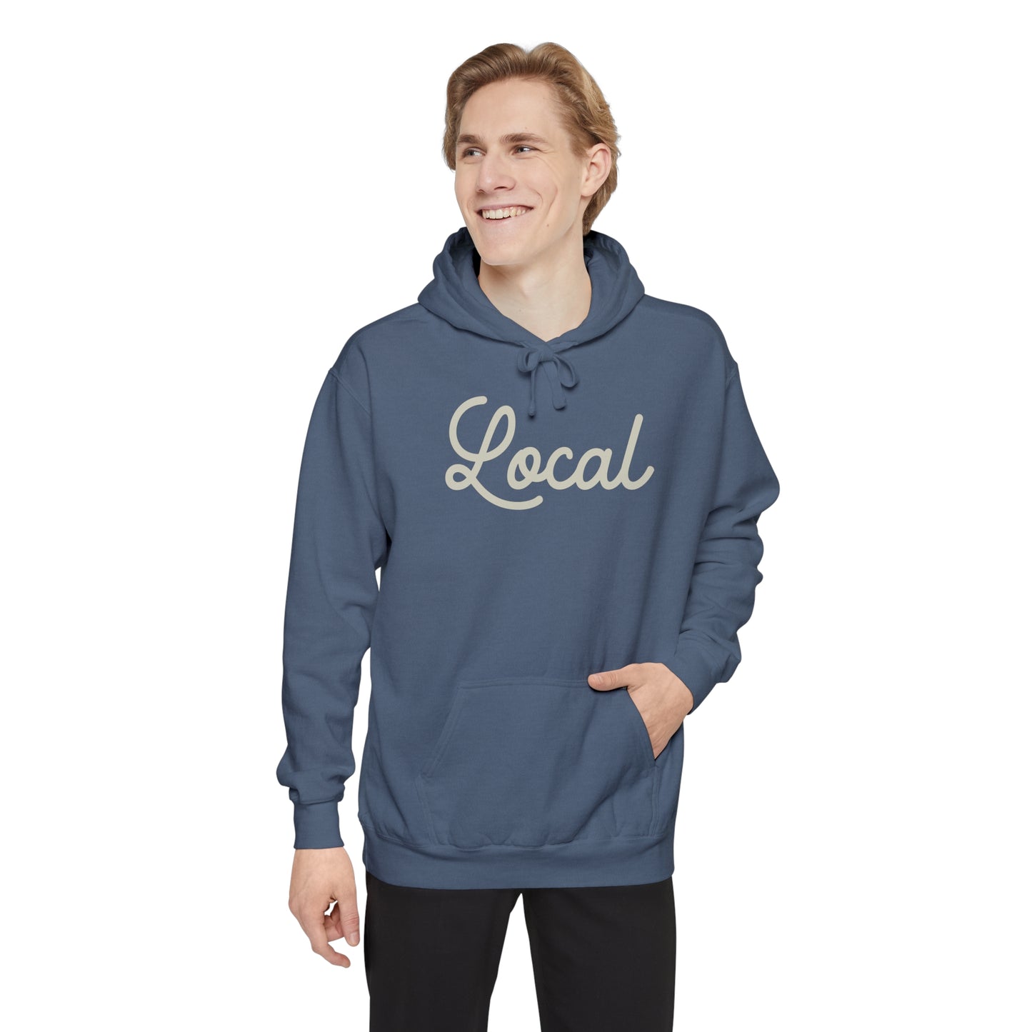 Local Script Garment-Dyed Hoodie