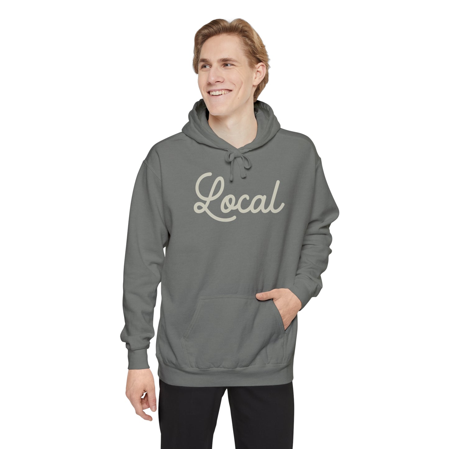 Local Script Garment-Dyed Hoodie