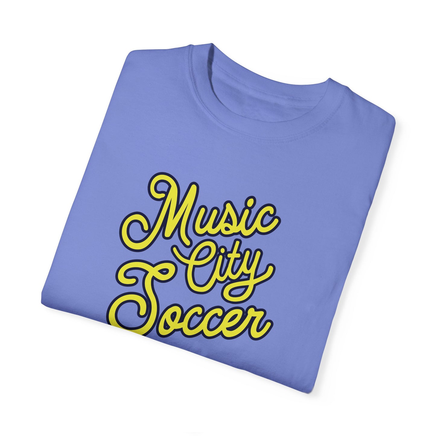 Music City Soccer Script Garment-Dyed T-shirt
