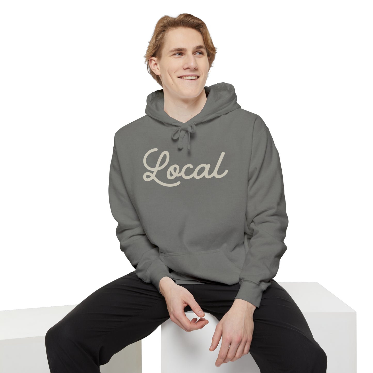Local Script Garment-Dyed Hoodie