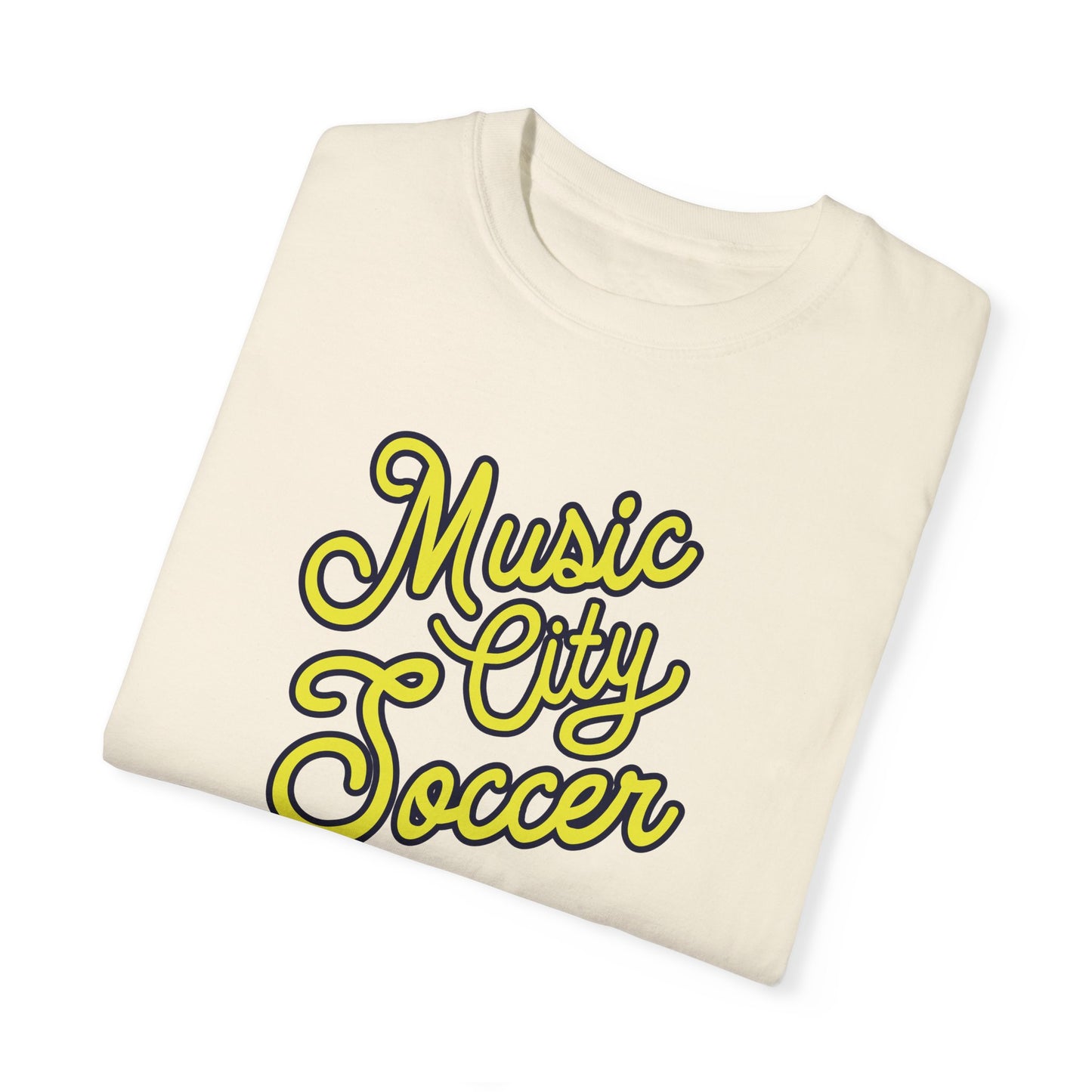Music City Soccer Script Garment-Dyed T-shirt