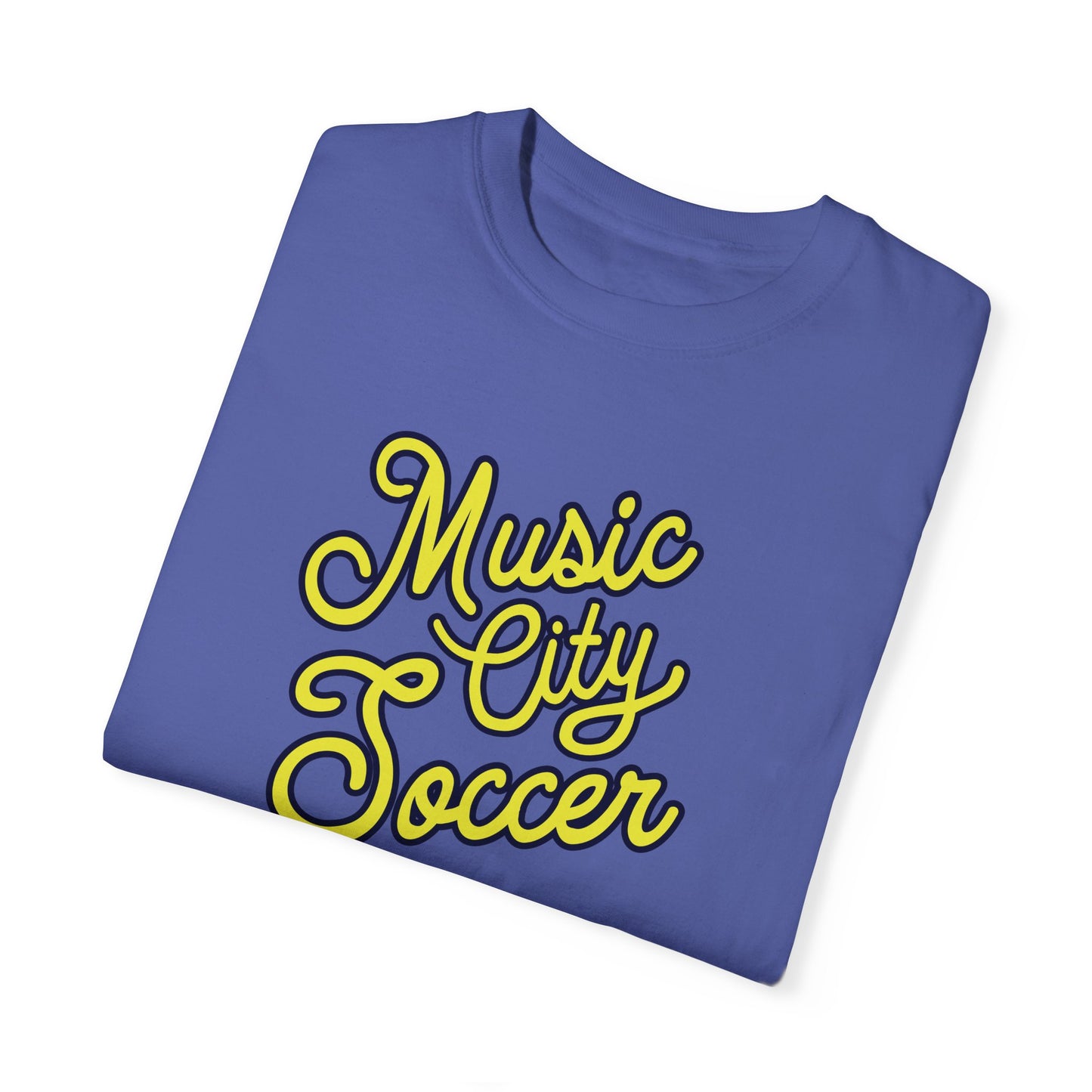 Music City Soccer Script Garment-Dyed T-shirt