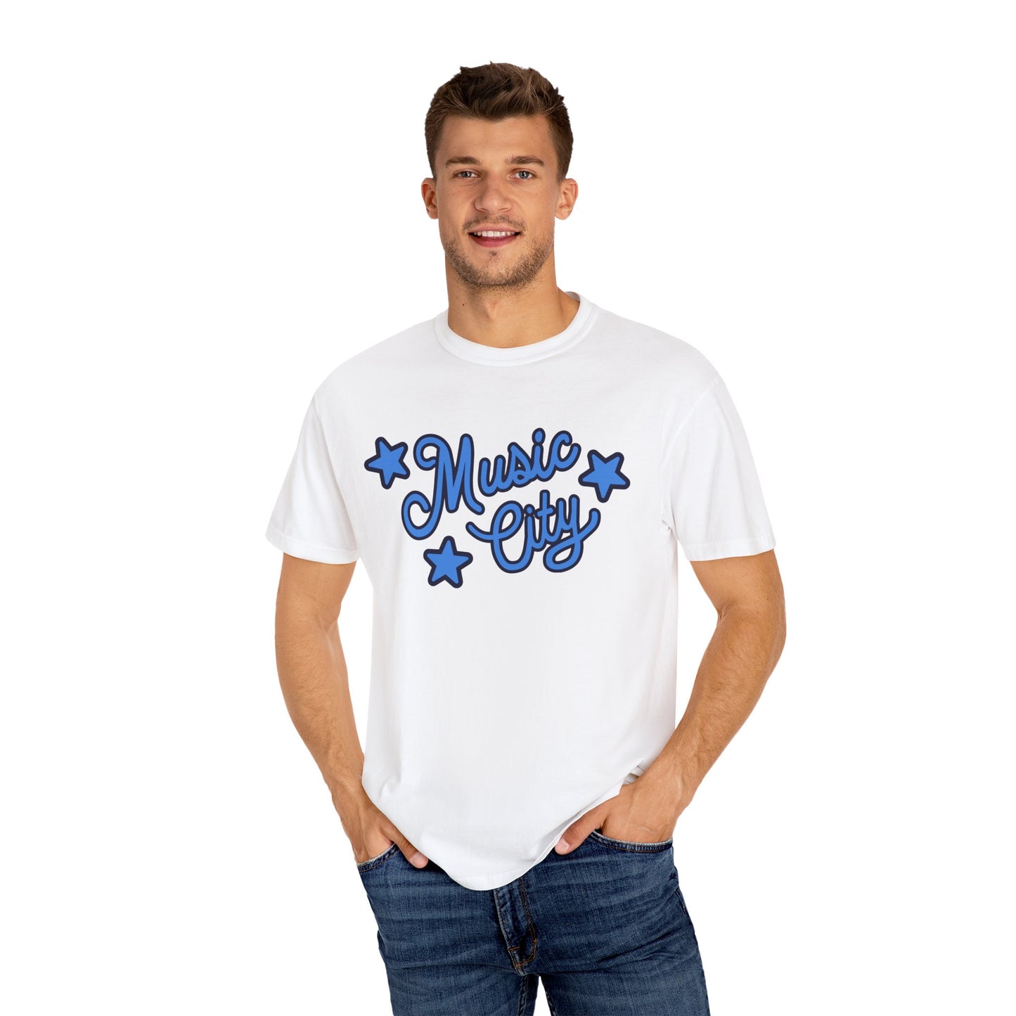 Music City Script Stars Garment-Dyed T-shirt