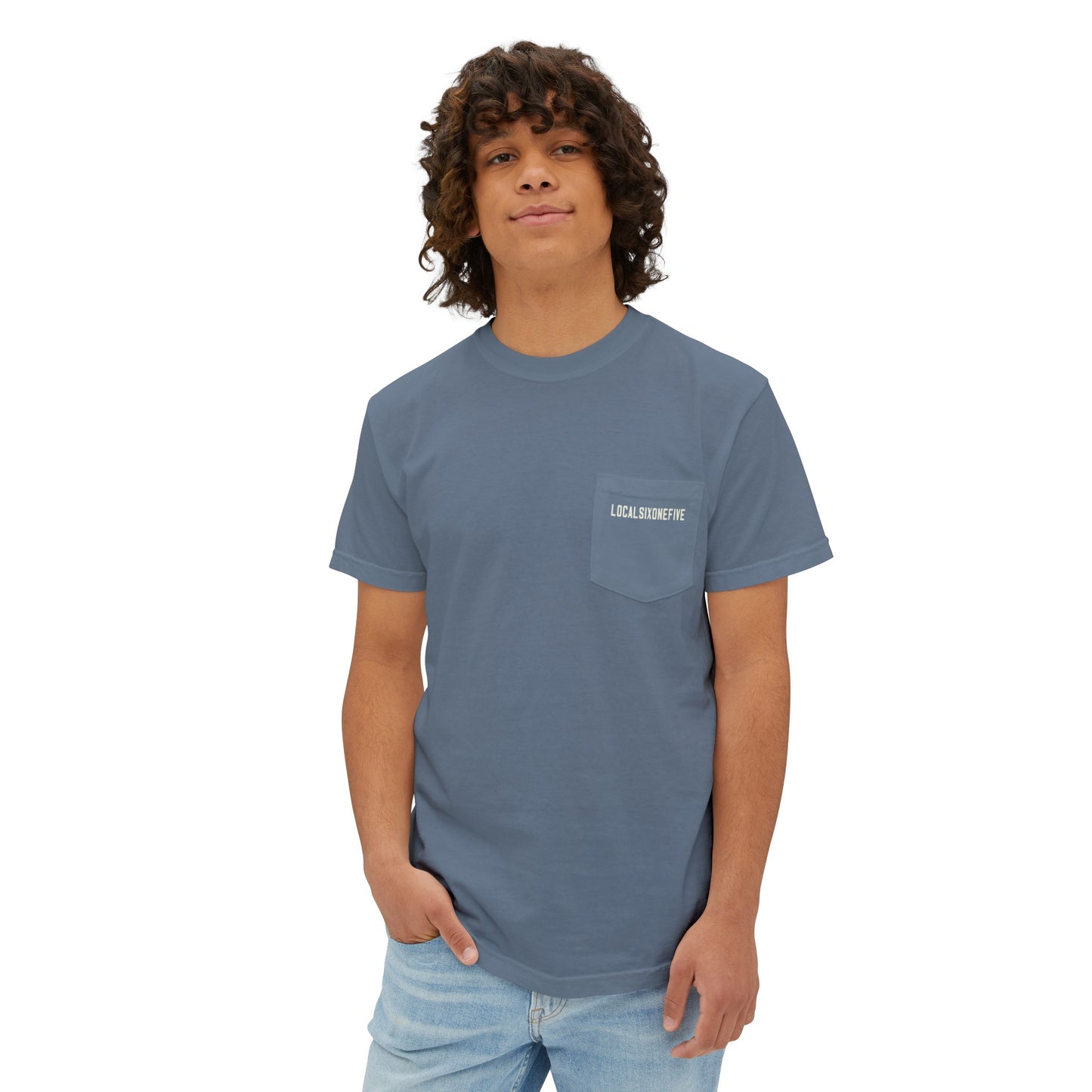 Mori Skull Pattern Unisex Garment-Dyed Pocket T-Shirt