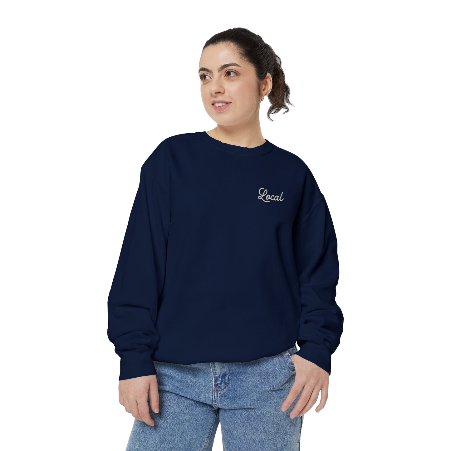 Local Script Unisex Garment-Dyed Sweatshirt